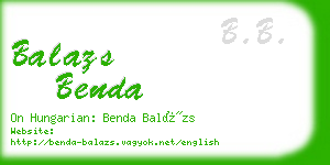 balazs benda business card